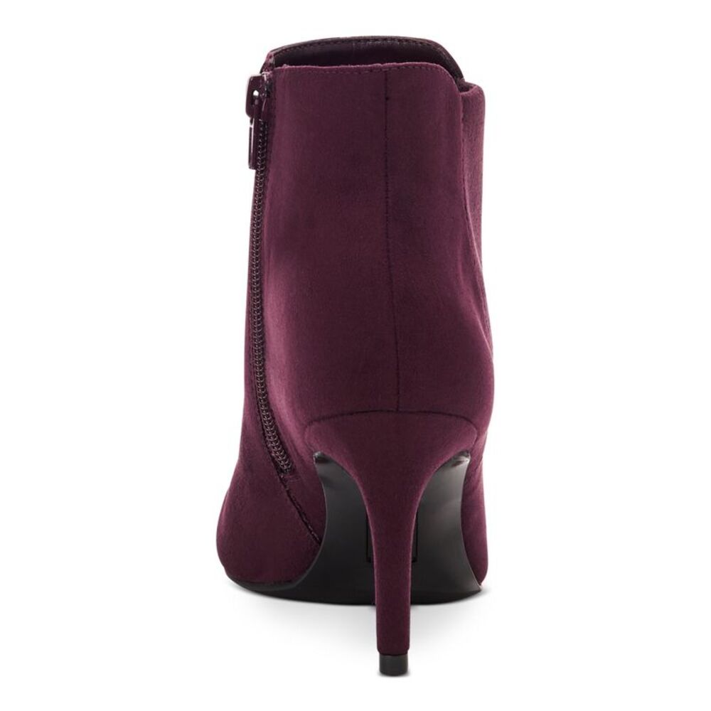 ALFANI Womens Burgundy Stretch Jacklynne Pointed Toe Stiletto Zip-Up Booties 5 M - Picture 2 of 4